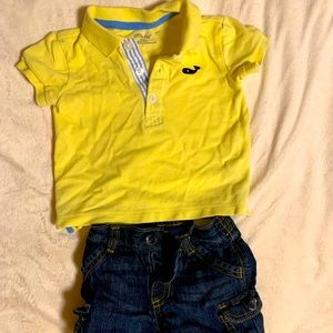 Shirt is 12 mos size , shorts 3-6 mos